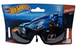 Hot Wheels Kids Sunglasses 100% UV Protection Black Red Flames Wrap Arou... - $7.91