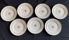 7 Vintage Pink Rose Royal Swirl Fine China 6 1/2” Bread plates - €14,38 EUR
