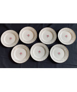 7 Vintage Pink Rose Royal Swirl Fine China 6 1/2” Bread plates - $16.83