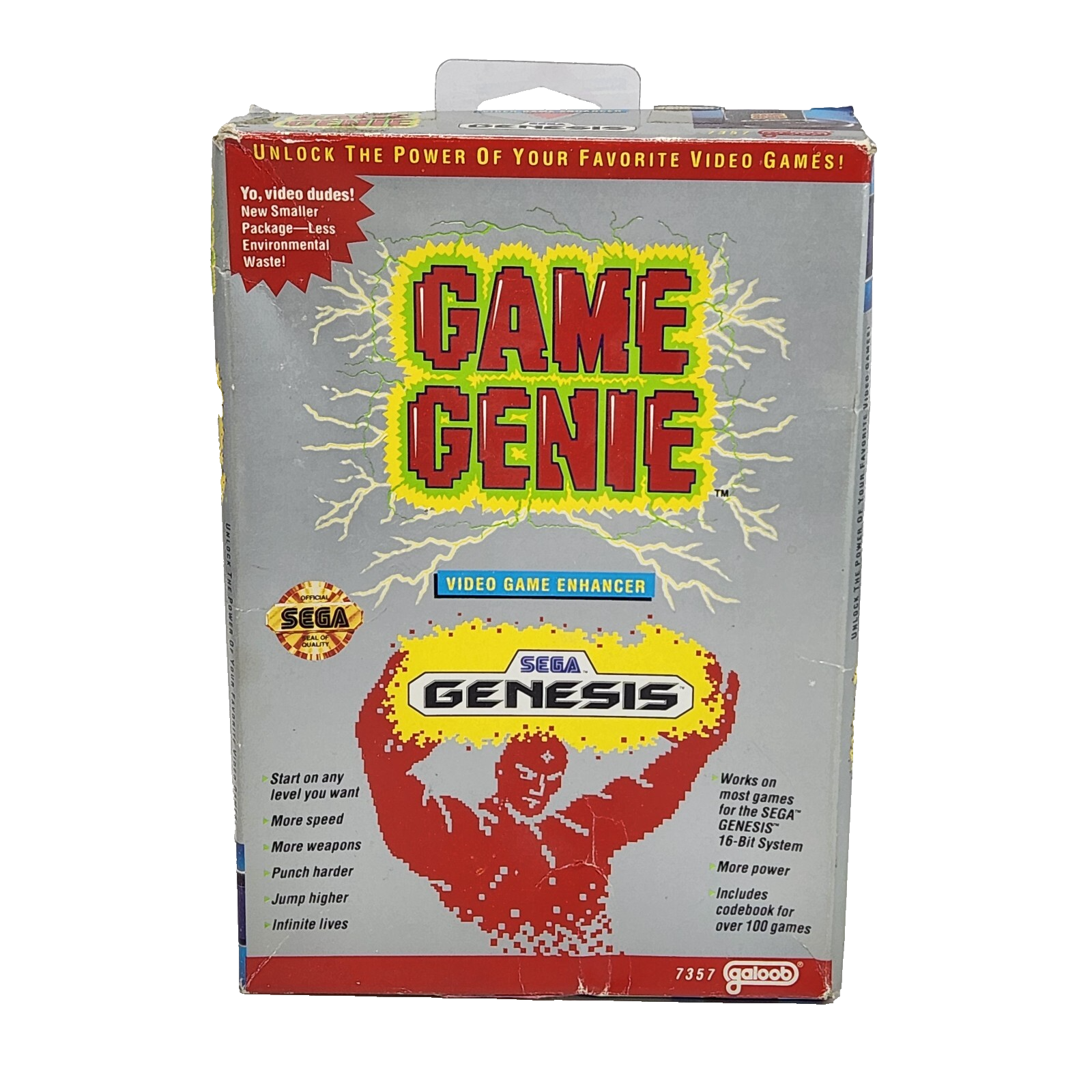 VINTAGE GAME GENIE ENHANCER VIDEO GAME SEGA GENESIS GALOOB * EMPTY BOX O... - $19.00