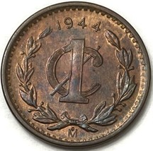 1944 Mo Mexico Centavo Coin Mexico City Mint Condition Uncirculated+ - £5.92 GBP