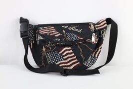 Vtg 90s Streetwear USA Flag Needlepoint Embroidered Fanny Pack Waist Bel... - $539.56 MXN