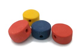 Large Coin Beads For Jewelry Making 4Pcs Assorted Lot, Handmade Ceramic ... - £21.22 GBP
