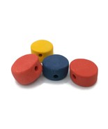 Large Coin Beads For Jewelry Making 4Pcs Assorted Lot, Handmade Ceramic ... - £21.17 GBP