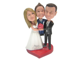 Custom Bobblehead Bride, Groom And Son Wedding Trio - Wedding &amp; Couples Bride &amp;  - £184.98 GBP