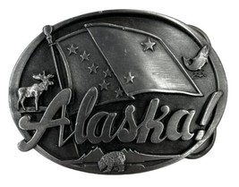 Siskiyou Alaska! Pewter Belt Buckle With Case - $12.74
