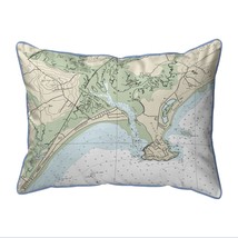 Betsy Drake Pine Point, ME Nautical Map - Light Blue Cord Small Corded I... - £38.75 GBP