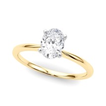 14K Yellow Gold Oval Cut Lab Grown Diamond Engagement Ring 0.50ctw to 4.... - $989.99+