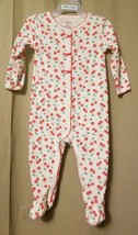 Carters - White With Cherries Snap Up Footed Sleeper Size 9M    IR8 - £4.02 GBP