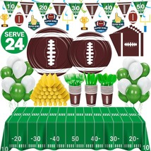Football Party Decorations 2024, Super Bowl Party Supplies Kit Serve 24, Include - £43.49 GBP