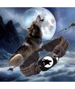Howling Wolf with Moon Vegan Leather Adjustable Bracelet Free Shipping USA - $13.54 CAD