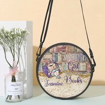 Round Satchel Bag, Just a Girl who Loves Books, Red Hair, Personalised - £27.93 GBP