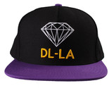 Diamond Supply Co Dl-La Nero Giallo Snapback Cotone Hat Logo Bianco Rica... - $29.90