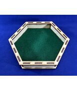 Hex MDF Dice Tray 7&quot; Laser Cut Tabletop RPG D&amp;D Pathfinder Board Game Green - $15.26 CAD