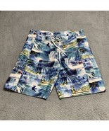 Mens Swim ShortsTrunks Board Sz Large Blue Swim Surf Tropical Outdoor Un... - $124.48 MXN