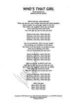 Madonna Signed Autographed &quot;Who&#39;s That Girl&quot; 8.5x11 Lyric Sheet - Lifetime COA - £314.64 GBP