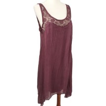 H Trends Italy Silk Dress XS Boho Crochet Neck Layers Lagenlook Flowy As... - $34.64