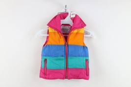 Vtg 80s 90s Streetwear Girls Toddler Size 4T Rainbow Striped Puffer Vest... - $735.76 MXN