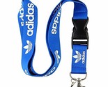 Universal Adidas Lanyard Keychain ID Badge Holder quick release Blue Whi... - $7.99