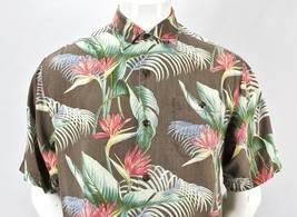 Tommy Bahama Floral Mens Rare Sample Hawaiian Silk Shirt M - $36.78