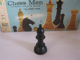 1969 Chess Men Board Game Piece: Authentic Stauton Design - Black Bishop - £0.79 GBP