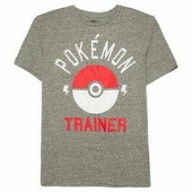 Pokemon Men&#39;s Trainer T-Shirt Charcoal Size Large NWT - £8.16 GBP