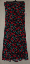 Nwt Womens Lu La Roe Black W/ Pretty Floral Pull On Knit Maxi Skirt Size M Usa - £26.04 GBP