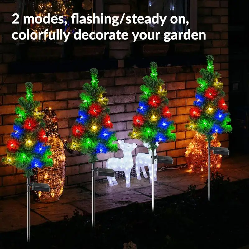 Solar Christmas Tree Lights Outdoor Waterproof LED Garden Lawn Lights scape Fest - £57.81 GBP
