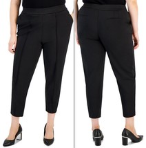 TAHARi ASL Plus Size Pants Women&#39;s Ponte Mid-Rise Front-Seamed in Black Size 22W - £23.17 GBP