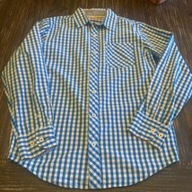 Youth Size XL 14-16 Arizona Jean Co Blue White Checked  Button Up L/S Sh... - £14.09 GBP