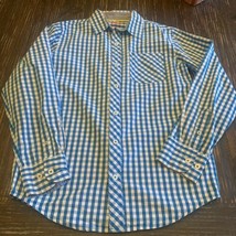 Youth Size XL 14-16 Arizona Jean Co Blue White Checked  Button Up L/S Sh... - £14.14 GBP