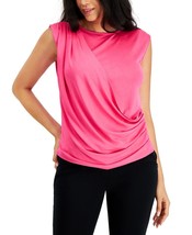 MSRP $60 Alfani Womens Sleeveless Draped Top Pink Size Large - £11.72 GBP