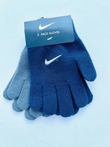 Nike Set of 2 Boy&#39;s Knit Gloves Navy / Grey - £55.30 GBP
