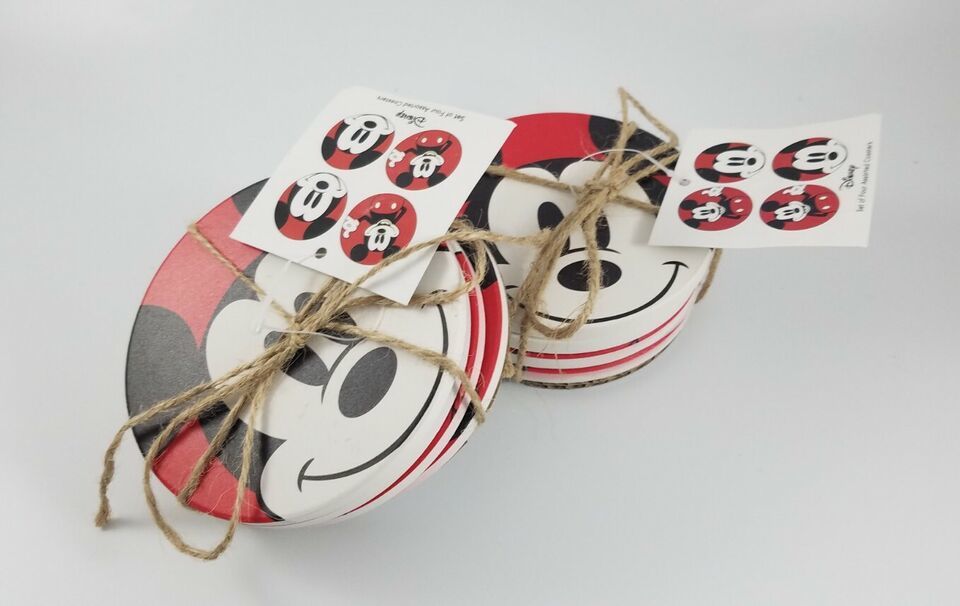 8 Disney Mickey Mouse Coasters 2x Sets of 4 - New with Tags - $19.79