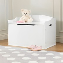 Kids White Finish Wooden Toy Box Chest Storage Bench Trunk Play Room Organizer - £216.34 GBP