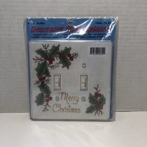 Holly Merry Christmas Double Switchplate Cover Cross Stitch Kit MCG Textiles - £10.11 GBP