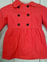 OshKosh Bgosh Raincoat Hooded Lined Button Down Pink Jacket Childs Sz 4 Girls - £11.09 GBP