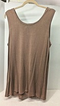 Attitudes by Renee Tank Tee Shirt Light Brown Size Large Womens  New w Tag - £14.47 GBP