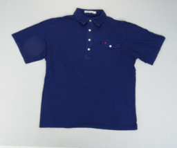 Criquet Men’s Polo Shirt Short Sleeve Organic Cotton Blue Size Large - £14.90 GBP