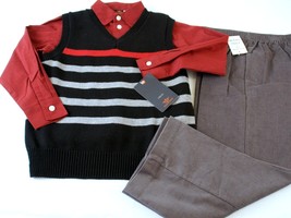 Dockers by Levis Boys Suit Red Black 5 Shirt Sweater Vest Corduroy Pants Outfit - £11.95 GBP