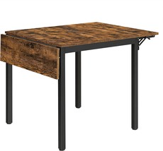 The Vasagle Folding Dining Table, Drop Leaf Extendable, For Small, Brown. - £122.53 GBP