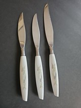 VTG Mode Danish Stainless Sheffield MCM 3 pc Knife Set Golden Wheat Pattern - $21.77