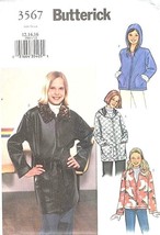 Butterick Sewing Pattern 3567 Jacket Optional Hood Front Separating Zipp... - $8.96