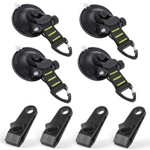 Suction Cups Hooks 8 Pcs Car Camping Essentials Heavy Duty Tie Down Suction Cup  - £30.25 GBP