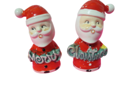 Vintage Mr And Mrs Santa Claus Salt &amp; Pepper Shakers Made In Japan 5&quot; Tall - £10.37 GBP