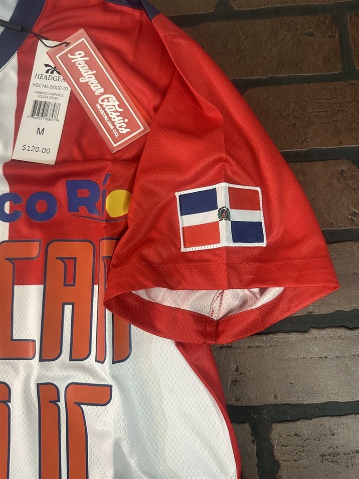 DOMINICAN REPUBLIC 1990 World Cup Team Headgear Classics Soccer Jersey ~New Item image 5