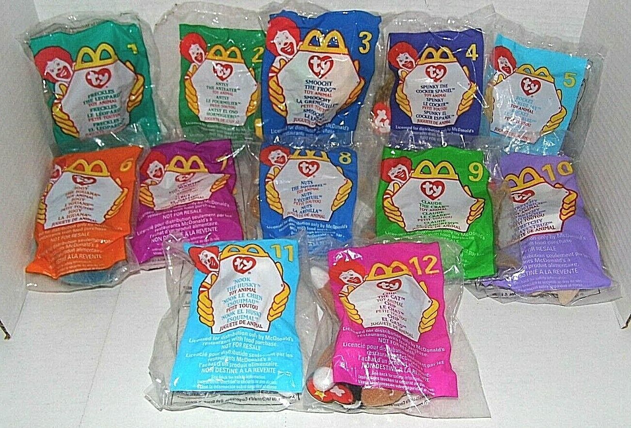 1993 McDonald’s Ty Beanie Babies -Set of 12 / Unopened - RARE - $15.35