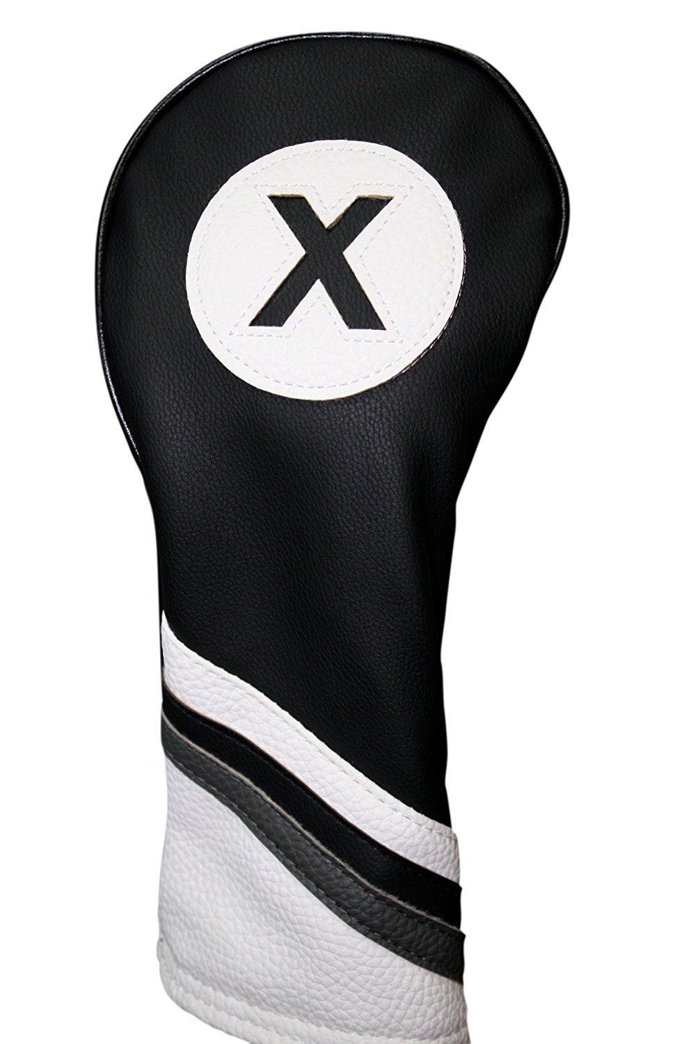 Majek Golf Headcover Black and White Leather Style #X Fairway Wood Head ... - $18.57