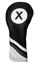 Majek Golf Headcover Black and White Leather Style #X Fairway Wood Head ... - £15.16 GBP