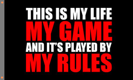 My GAME My RULES Outdoor Living sport Flag 90x150cm 3x5ft Decor Best Banner - £10.79 GBP